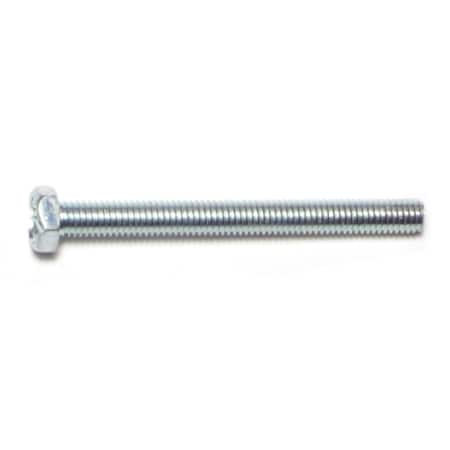 #10-32 X 2 In Slotted Hex Machine Screw, Zinc Plated Steel, 20 PK